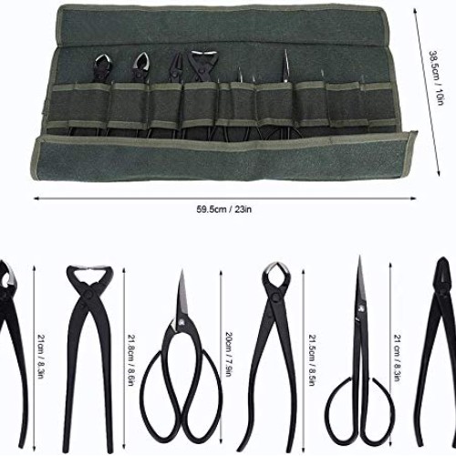 Fditt Professional Bonsai Tool Kit 7 PCS Stainless Steel Scissor S...