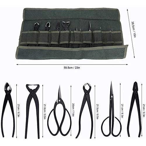 Fditt Professional Bonsai Tool Kit 7 PCS Stainless Steel Scissor S...