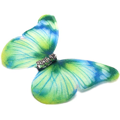 FDSF 50Pcs Gradient Color Organza Fabric Butterfly Appliques 38Mm ...