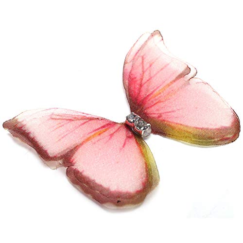 FDSF 50Pcs Gradient Color Organza Fabric Butterfly Appliques 38Mm ...