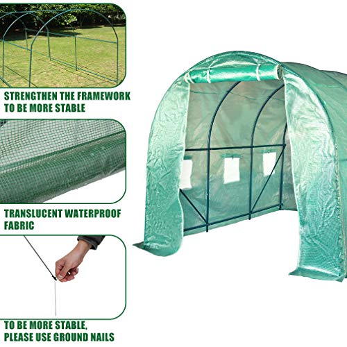 FDW Greenhouse for Outdoors Greenhouse Walk-in Green House L10xW7...
