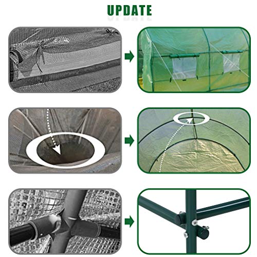 FDW Greenhouse for Outdoors Greenhouse Walk-in Green House L10xW7...