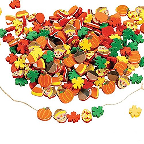 1000 Fabulous Foam Thanksgiving Harvest Mix Bead Assortment - Turk...