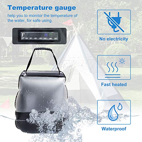 FeChiX Upgraded Camping Shower Bag Solar Shower 5 Gallons/20L Summ...