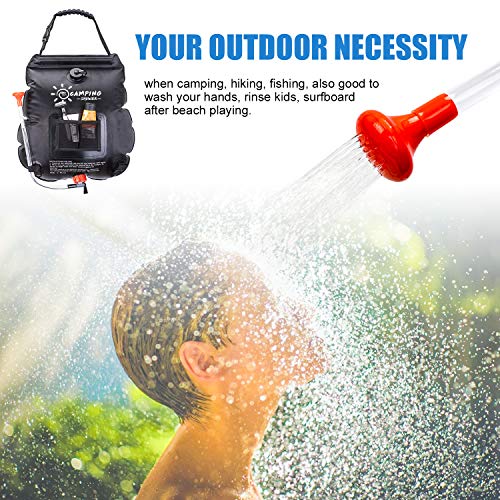 FeChiX Upgraded Camping Shower Bag Solar Shower 5 Gallons/20L Summ...