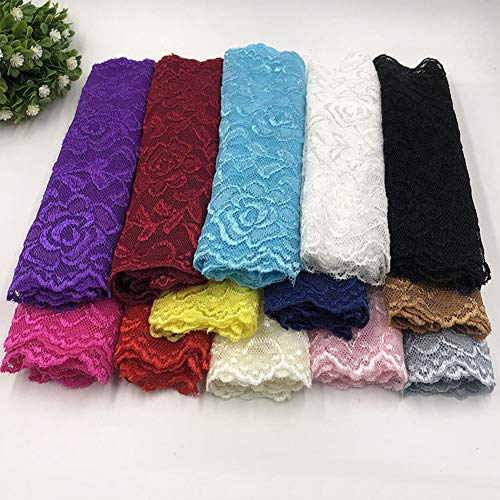 Feelmate 7in10Yard Soft & Stretch Lace Roll Runner for Wedding Clo...