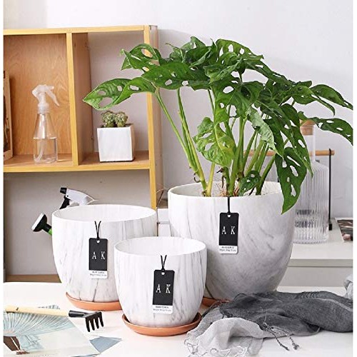 FEIAA Ceramic Planter Flower Pot 6 Inch Orchid Plant Pots with Hol...