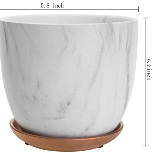 FEIAA Ceramic Planter Flower Pot 6 Inch Orchid Plant Pots with Hol...