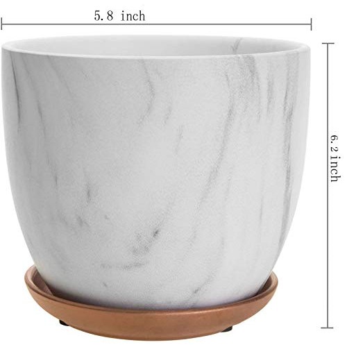 FEIAA Ceramic Planter Flower Pot 6 Inch Orchid Plant Pots with Hol...