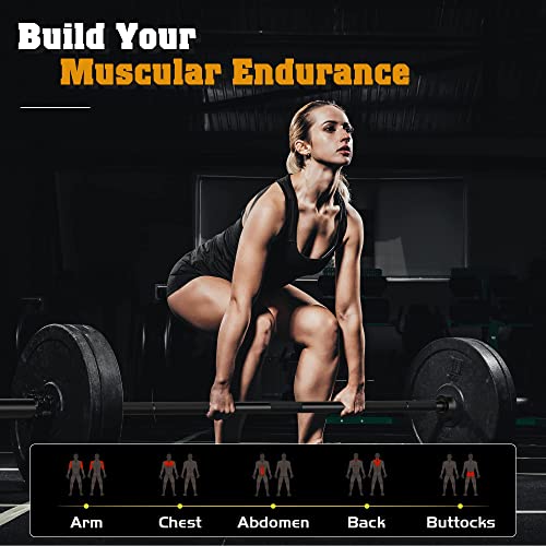 FEIERDUN 7FT Olympic Barbell, 1700LBS Strength Training Bar for We...