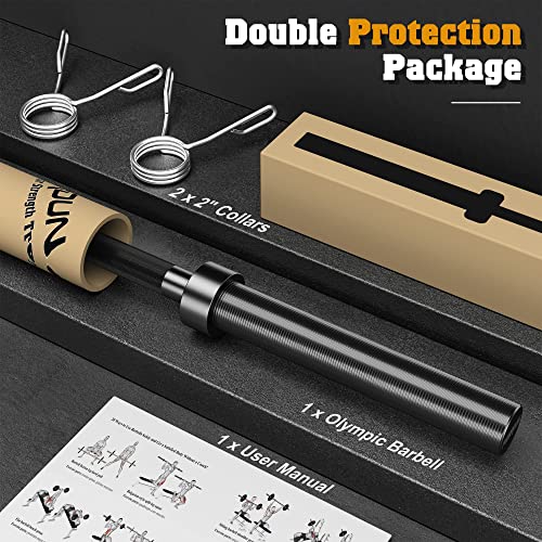 FEIERDUN 7FT Olympic Barbell, 1700LBS Strength Training Bar for We...