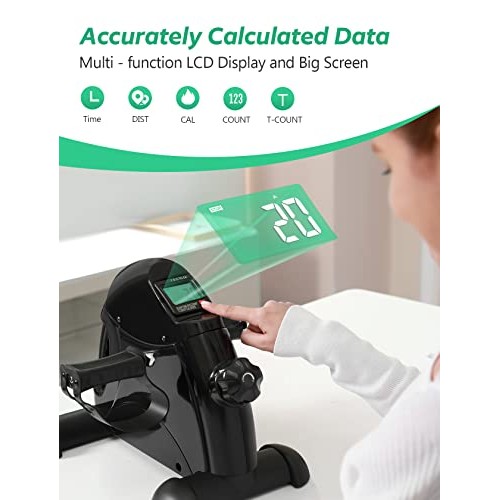 FEIERDUN Under Desk Bike Pedal Exerciser, Mini Exercise Bike for A...