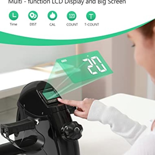 FEIERDUN Under Desk Bike Pedal Exerciser, Mini Exercise Bike for A...