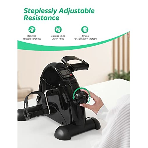 FEIERDUN Under Desk Bike Pedal Exerciser, Mini Exercise Bike for A...