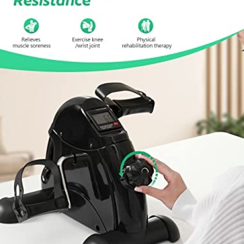 FEIERDUN Under Desk Bike Pedal Exerciser, Mini Exercise Bike for A...