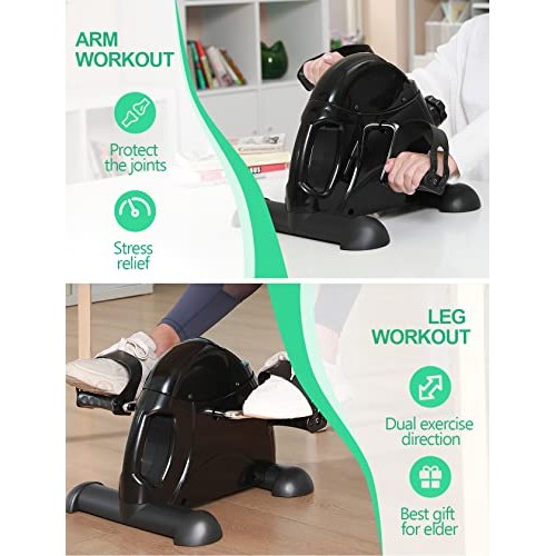 FEIERDUN Under Desk Bike Pedal Exerciser, Mini Exercise Bike for A...