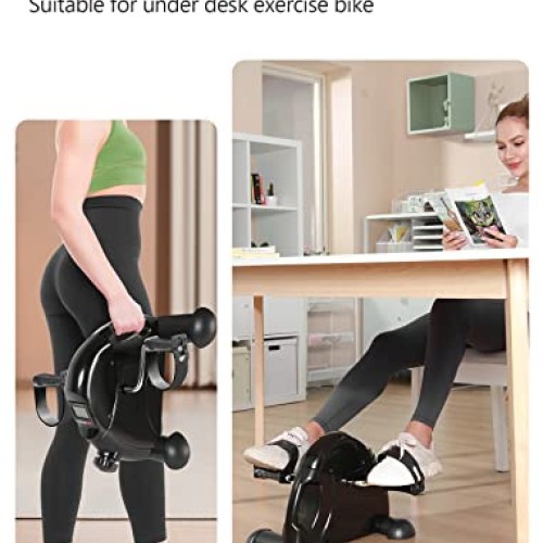 FEIERDUN Under Desk Bike Pedal Exerciser, Mini Exercise Bike for A...