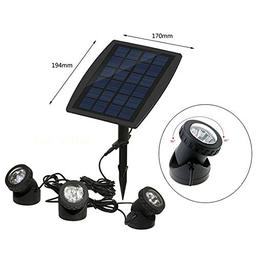 FEIFEIER Solar Pond Spotlights,Weatherproof Solar Powered Pure Whi...