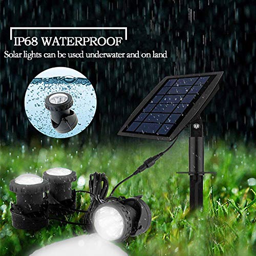 FEIFEIER Solar Pond Spotlights,Weatherproof Solar Powered Pure Whi...