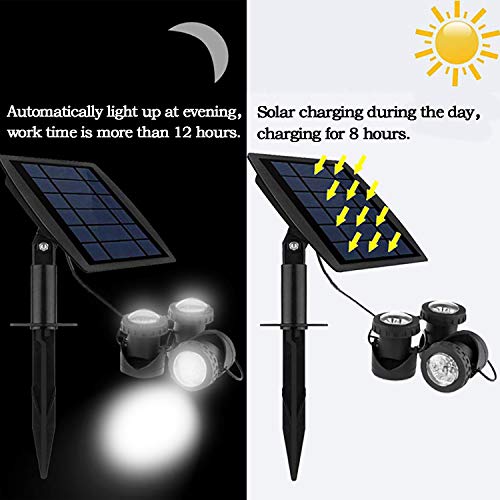 FEIFEIER Solar Pond Spotlights,Weatherproof Solar Powered Pure Whi...