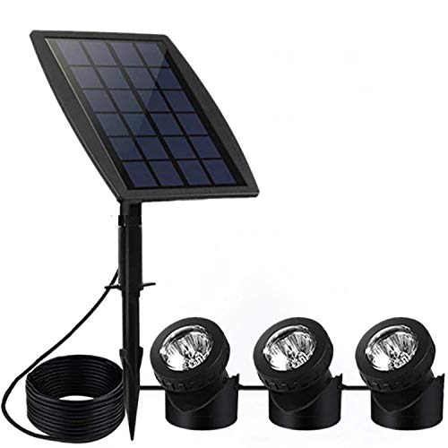 FEIFEIER Solar Pond Spotlights,Weatherproof Solar Powered Pure Whi...