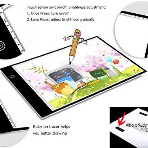 A4 Tracing Light Box Portable LED Light Table Tracer Board Dimmabl...
