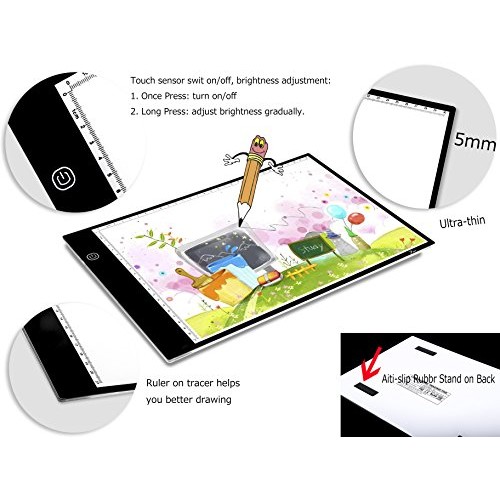 A4 Tracing Light Box Portable LED Light Table Tracer Board Dimmabl...