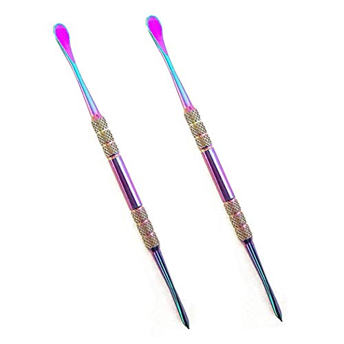 Feisuo 2 Pack 4.75 inches Rainbow Wax Scrape Carving Tool Stainles...