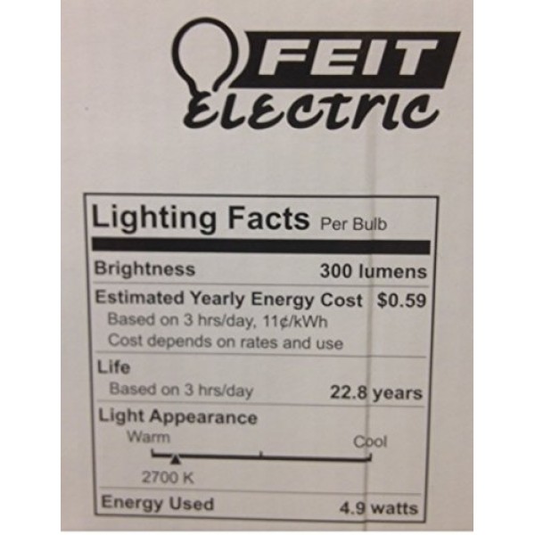 Feit LED 4.9 Watt LED Candelabra Light Bulbs 3-Pack 911482