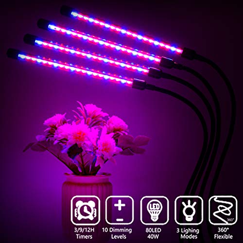 Felibeaco Plant Grow Light Indoor ,4 Head LED Growing Lamp for Ind...
