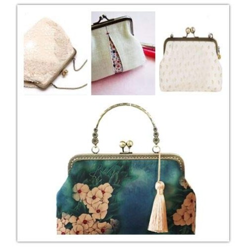 1Pc Coin Bag Purse Making Metal Frame Rectangle Kiss Clasp Lock fo...
