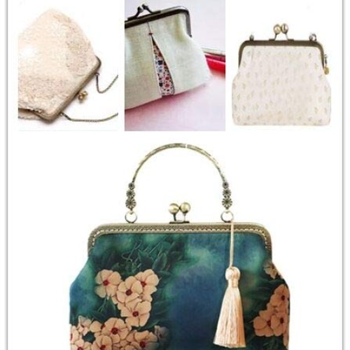 1Pc Coin Bag Purse Making Metal Frame Rectangle Kiss Clasp Lock fo...