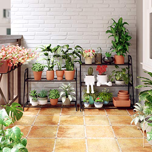 femor 2-Tier Metal Plant Stand, Flower Rack, Plant Holder, Multi-F...