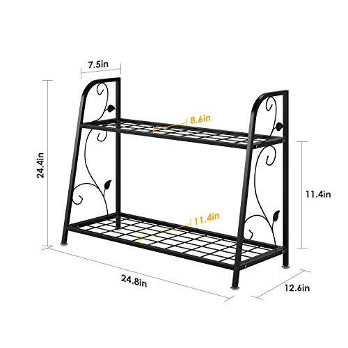 femor 2-Tier Metal Plant Stand, Flower Rack, Plant Holder, Multi-F...