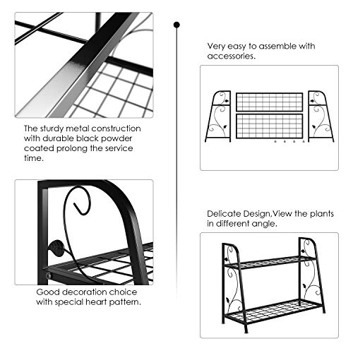 femor 2-Tier Metal Plant Stand, Flower Rack, Plant Holder, Multi-F...