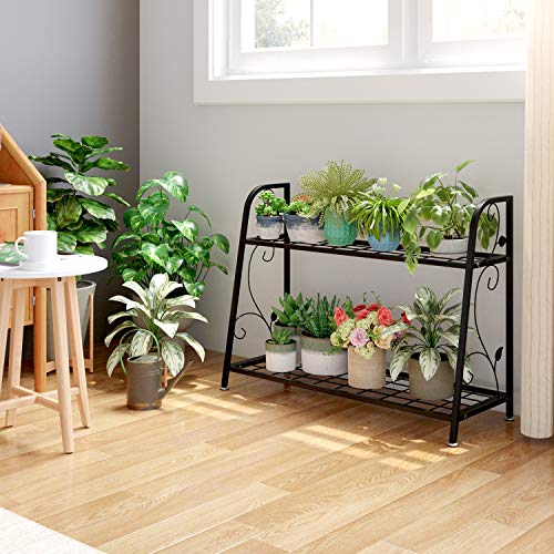 femor 2-Tier Metal Plant Stand, Flower Rack, Plant Holder, Multi-F...