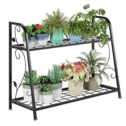 femor 2-Tier Metal Plant Stand, Flower Rack, Plant Holder, Multi-F...