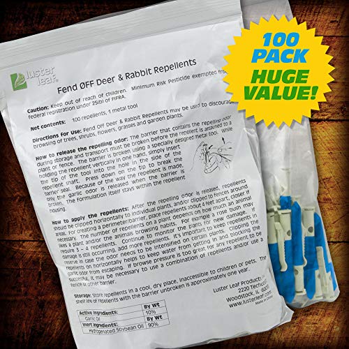 Fend Off DR-100B Organic Repellent Plant Clips, Blue, 100 Pack