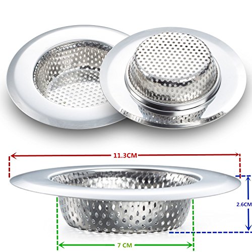 Fengbao 2PCS Kitchen Sink Strainer - Stainless Steel, Large Wide R...