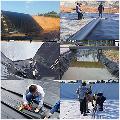 FENGSR Fish Pond Anti-Seepage Membrane Pond Liner, HDPE Strong Tou...