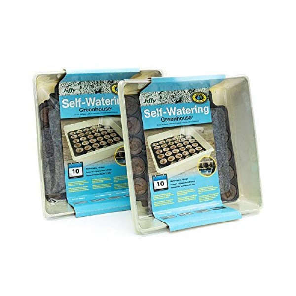 Jiffy Self-Watering Seed Starting Greenhouse with 34 Biodegradable...