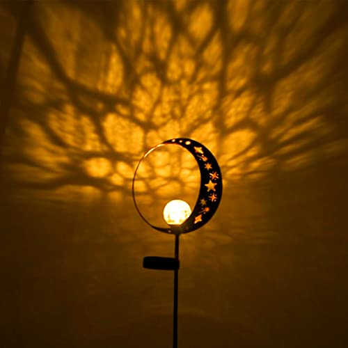 FERTGO Garden Solar Light Outdoor Decorative, Moon Decor, Crackle ...