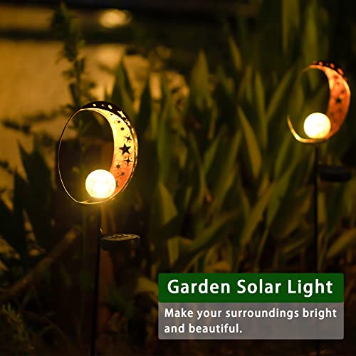 FERTGO Garden Solar Light Outdoor Decorative, Moon Decor, Crackle ...