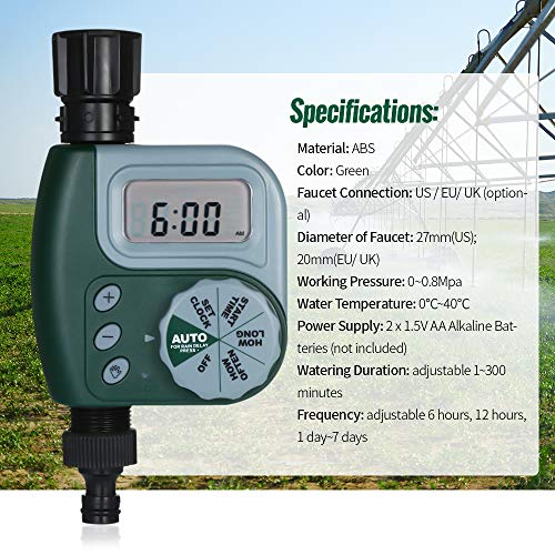 Festnight Automatic Water Timer Outdoor Garden Irrigation Controll...