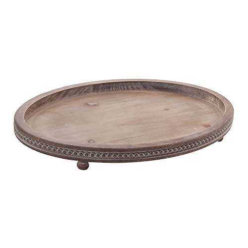 FESTWIND Decorative Tray, Oval Wooden Tray for Coffee Table Kitche...