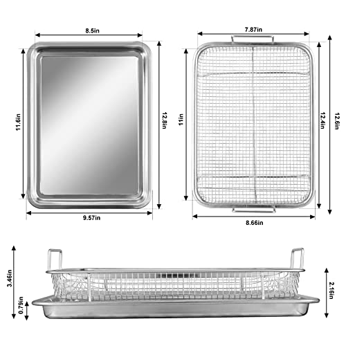 FESTZON Oven Basket and Tray Set Stainless Steel Air Fryer Basket ...