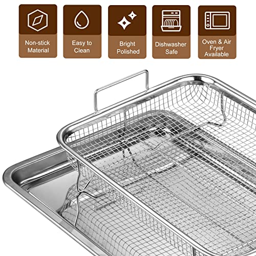 FESTZON Oven Basket and Tray Set Stainless Steel Air Fryer Basket ...