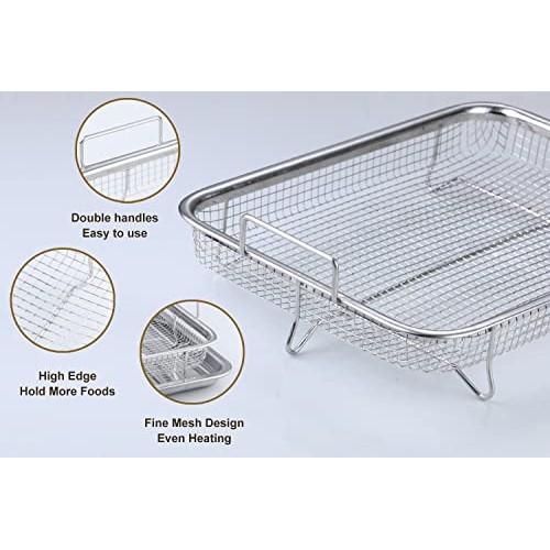 FESTZON Oven Basket and Tray Set Stainless Steel Air Fryer Basket ...