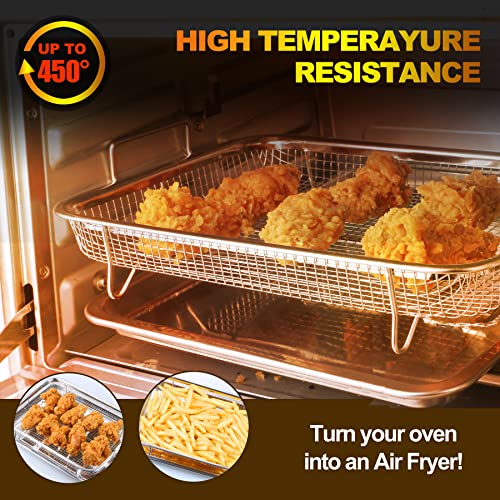 FESTZON Oven Basket and Tray Set Stainless Steel Air Fryer Basket ...
