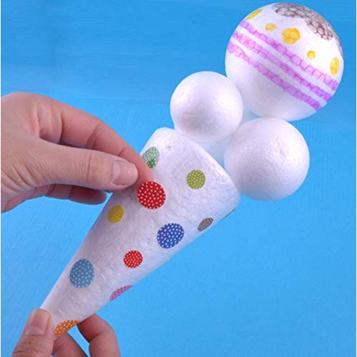 126 Pack Craft Foam Balls, 5 Sizes Including 1-2.4 Inches, Polysty...